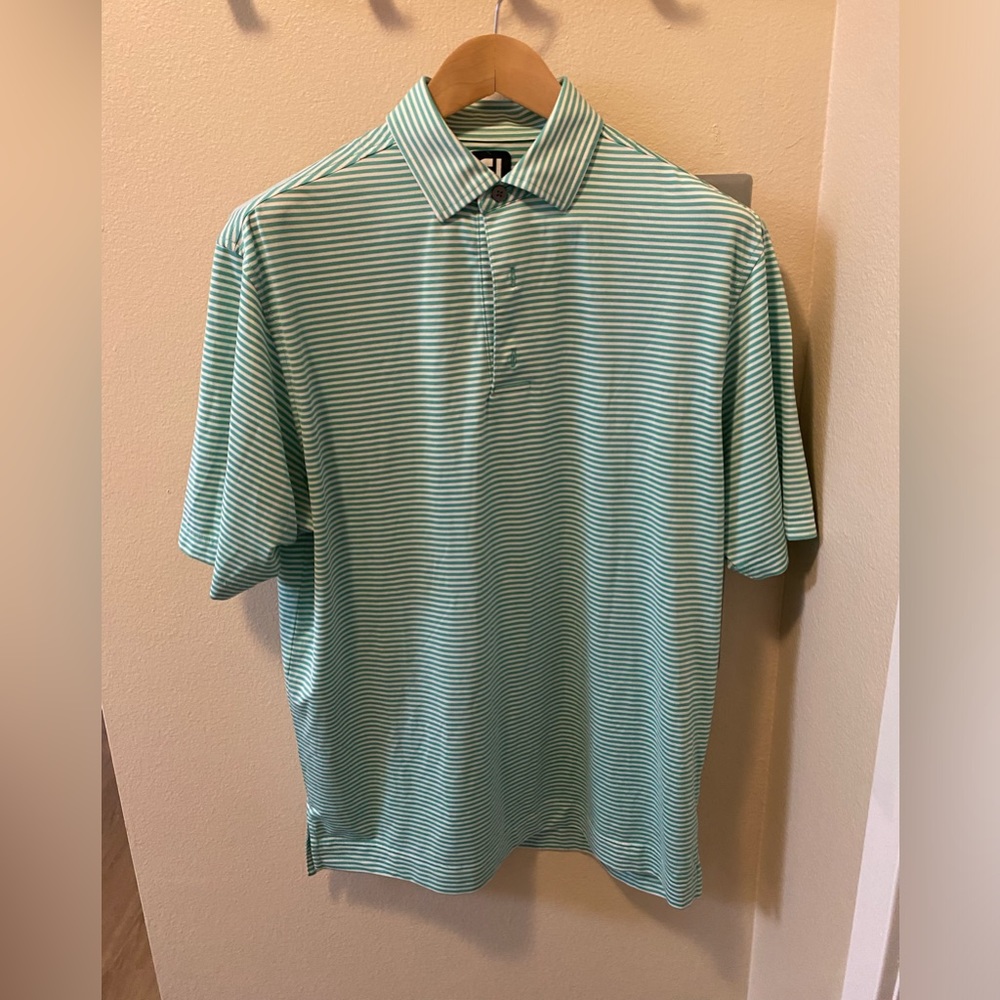FootJoy Green/White stripped polo